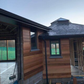 Grey seamless aluminium guttering